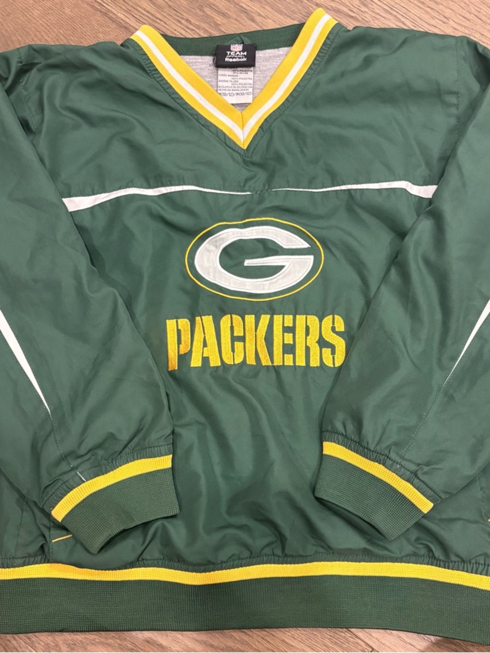 Reebok Green & Yellow Green Bay Packers Windbreaker Pullover